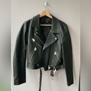Leather jacket- dark green
